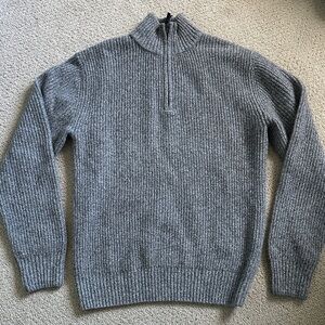Rodd & Gunn Gray Lambswool Zip-Up Sweater